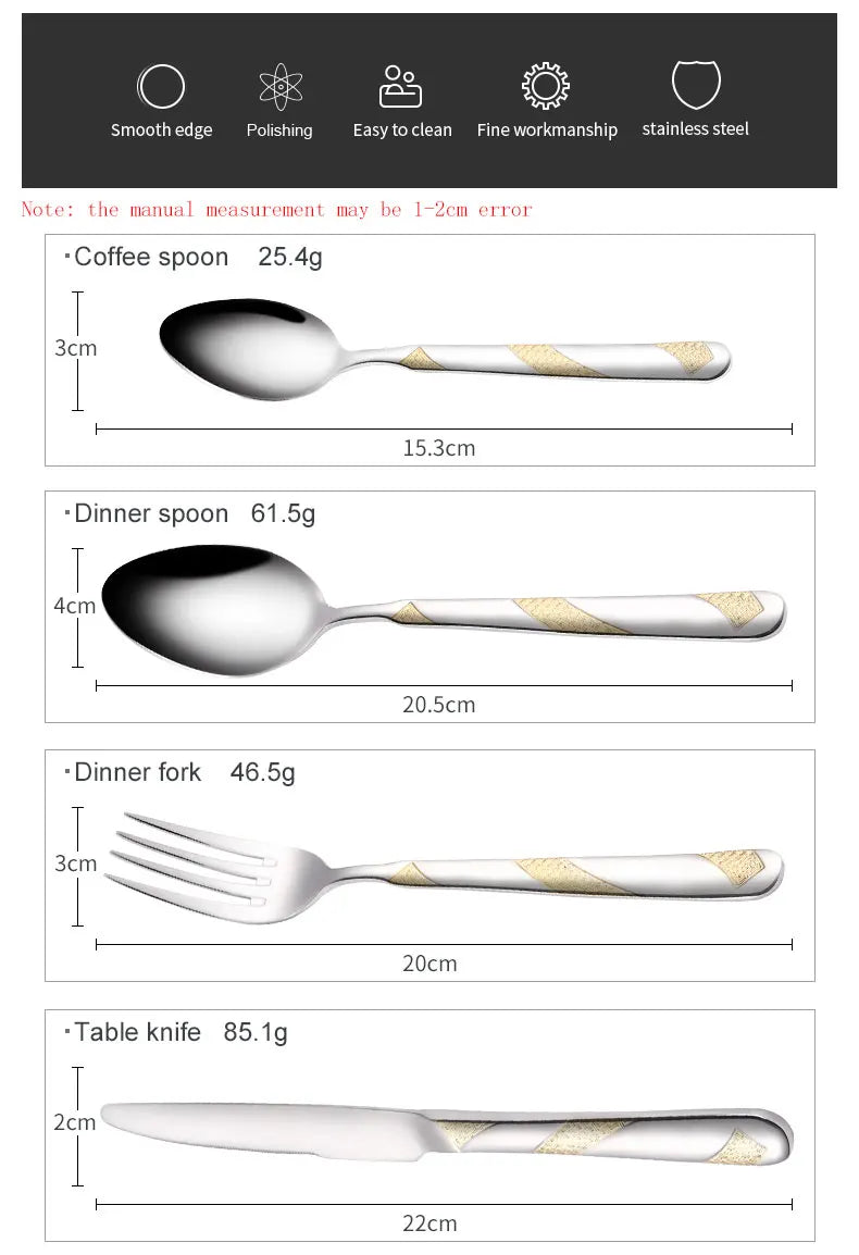 24pc Silver and Gold Flatware Set