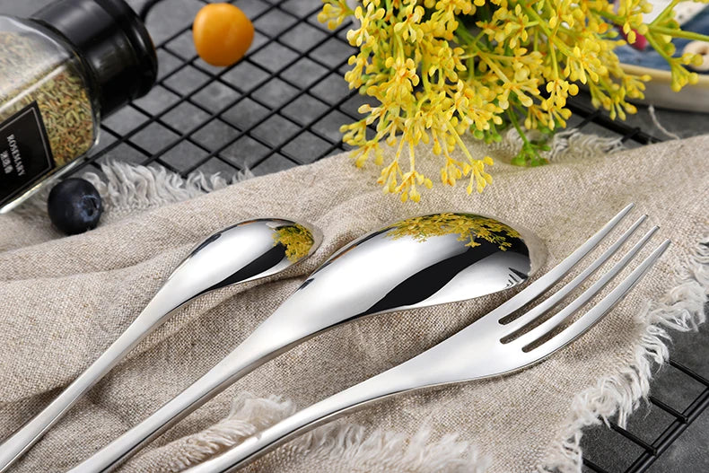 24pc Monaco Mist Flatware Set